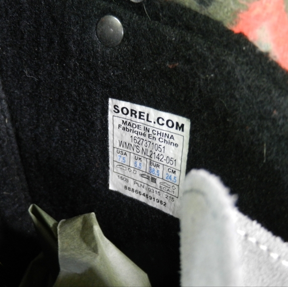 Sorel Joan of Arctic Boots Women's Size 7.5 Gray Pink Winter Knit Leather - Picture 3 of 9